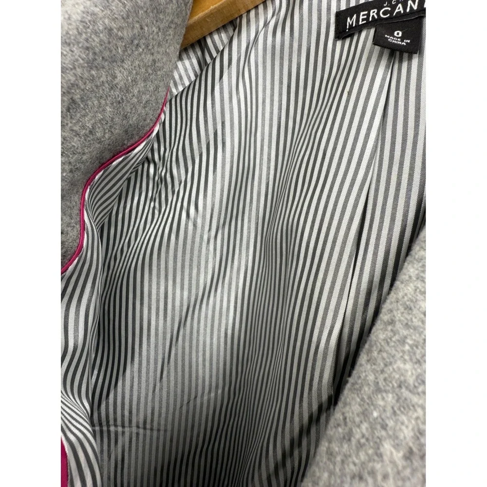 J. Crew ‎ Womens Gray Wool Blend Blazer Size 0 Gold Button Lined